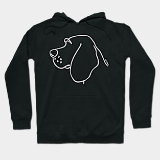 Beagle silhouette outline white Hoodie